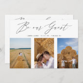 Collage Three Photos Be Our Guest Romantic Wedding Save The Date (Voorkant / Achterkant)