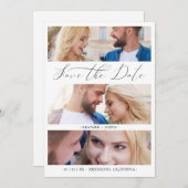 Collage Trendy Script 3 Wedding Engagement Photos (Voorkant / Achterkant)