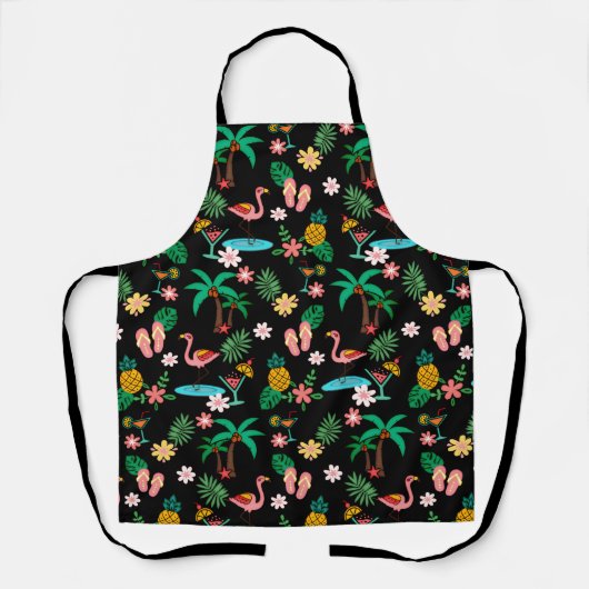 Collage tropical 🍍 🌴 🦩 tablier d'impression (Recto)