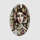 Collage | Une jolie fille faite de pages de livres (devant)