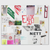 collage van abstracte Waterverf Cadeaupapier (Vlak)