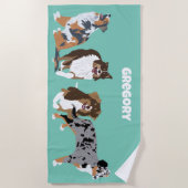 Collage van Australische herders Aussie Honden Strandlaken (Voorkant)