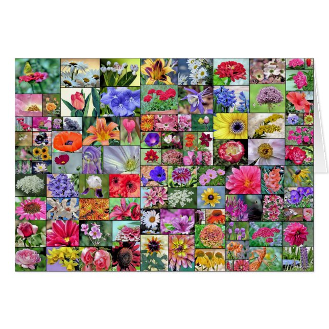 Collage van de bloemen kaart (Voorkant Horizontaal)