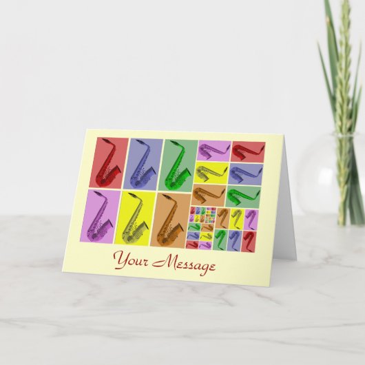 Collage van Fibonacci Saxophones Patroonkaart Kaart (Voorkant)