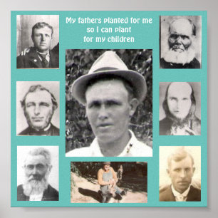 Collage van foto's van vaders geplant voor mij Bla Poster