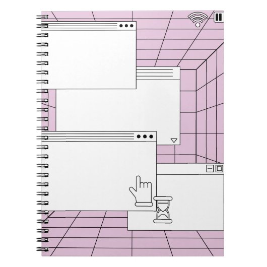Collage van gebruikersinterfaceelementen. Cyberpun Notitieboek (Voorkant)