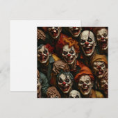 Collage van griezelige clown zombies feestdagenkaart (Voorkant / Achterkant)