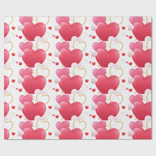 Collage van harten cadeaupapier (Vlak)