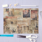 Collage van Junk Journal Decoupage-documenten Tissuepapier (Craft)