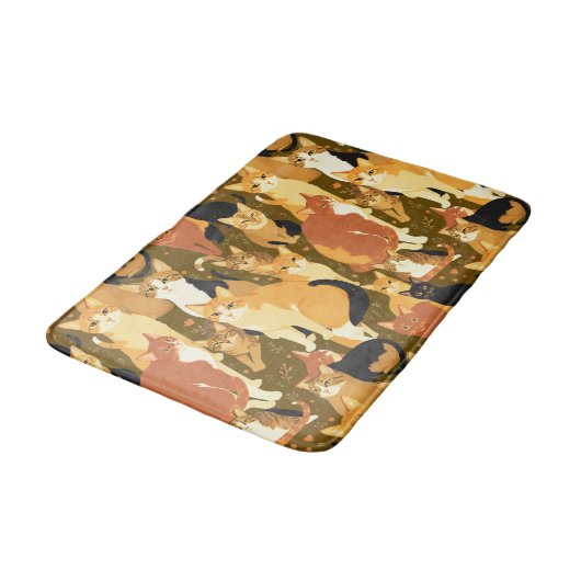 Collage van katten in bruin, bruin en roest badmat (Gekanteld)