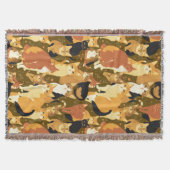 Collage van katten in bruin, bruin en roest deken (Voorkant)