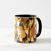 Collage van katten in bruin, bruin en roest mok (Voorkant rechts)