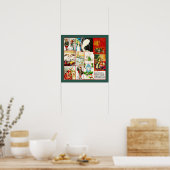  collage van Kerstmis en winterscènes Poster (Keuken)