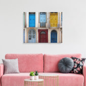 Collage van kleurrijke voordeuren canvas afdruk (Insitu (Woonkamer))