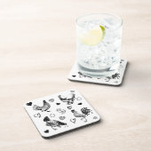 Collage van Leuke Kippen Bier Onderzetter (Rechterzijde)