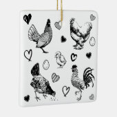 Collage van Leuke Kippen Keramisch Ornament (Rechts)