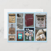 Collage van mailbox foto's briefkaart (Voorkant / Achterkant)