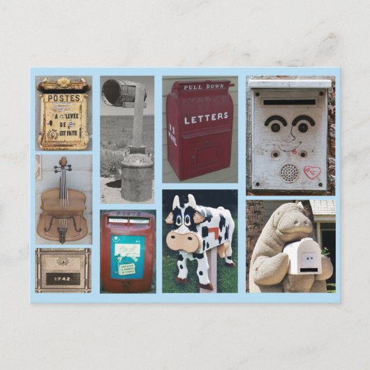 Collage van mailbox foto's briefkaart (Voorkant)