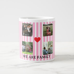 Collage van pastelgestreepte familie extra grote beker