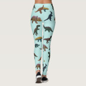 Collage van Plastic Speelgoed Dinosaurussen Mint G Leggings (Achterkant)