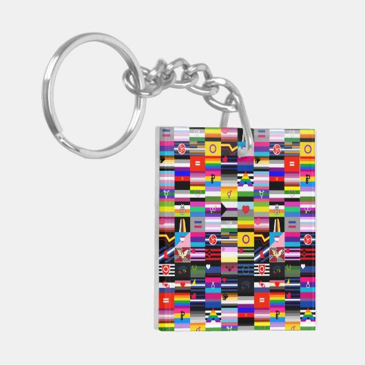 Collage van Pride Flags Sleutelhanger (Voorkant Links)