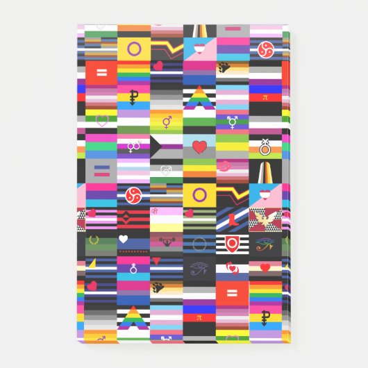 Collage van Pride-vlaggen Post-it® Notes (Voorkant)