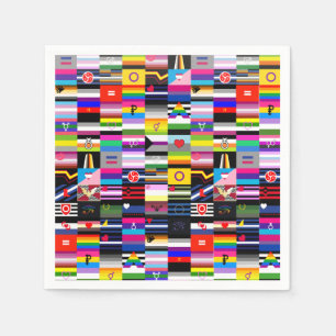 Collage van Pride-vlaggen Servetten
