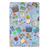 Collage van schoolbenodigdheden mini klembord (Achterkant)