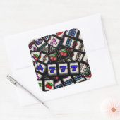 Collage van sleufmachineleesjes vierkante sticker (Envelop)