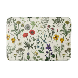 Collage van wilde bloemen badmat