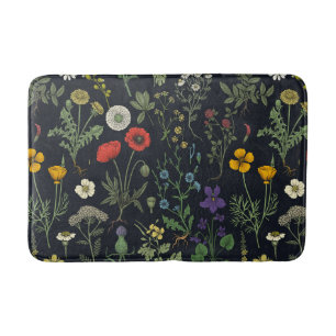 Collage van wilde bloemen badmat