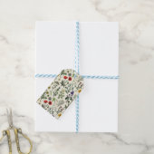 Collage van wilde bloemen cadeaulabel (Met Touw)