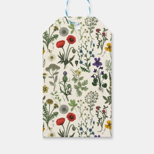Collage van wilde bloemen cadeaulabel (Voorkant)