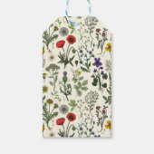 Collage van wilde bloemen cadeaulabel (Achterkant)