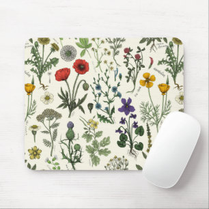Collage van wilde bloemen muismat