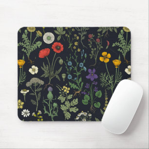 Collage van wilde bloemen muismat