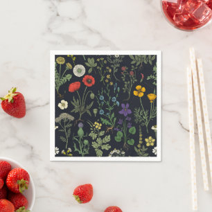 Collage van wilde bloemen servet