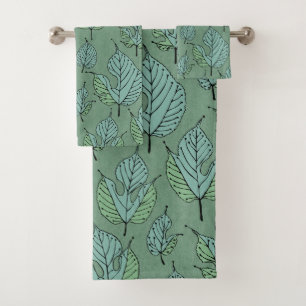 Collage vert contemporain de Feuilles de mûres