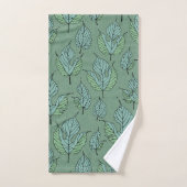 Collage vert contemporain de Feuilles de mûres (Serviette à main)