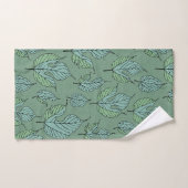 Collage vert contemporain de Feuilles de mûres (Serviette à main)