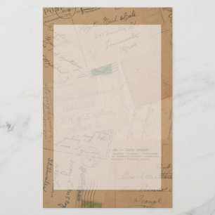 Collage vintage de carte postale stationnaire