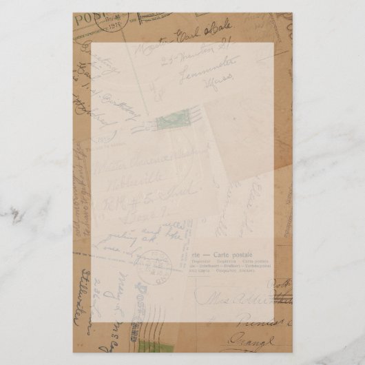 Collage vintage de carte postale stationnaire (Devant)