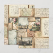 Collage vintage de cartes postales avec lettres eu (Devant / Derrière)