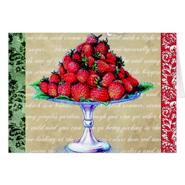 Collage vintage de fraises (Devant horizontal)