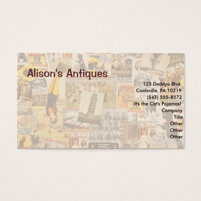 Collage vintage des années 1800 (Devant)