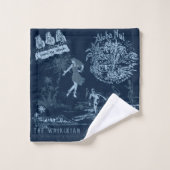 Collage Vintage Hawaï sur Indigo Blues (Gant de toilette)