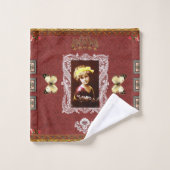 Collage vintage Retro avec dentelle et fleurs (Gant de toilette)