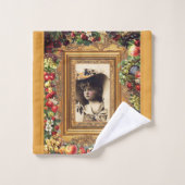 Collage vintage Retro avec dentelle et fleurs (Gant de toilette)