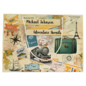 Collage Vintage voyage 2 grand sac cadeau (Dos)