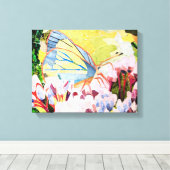 Collage vlinder canvas afdruk (Insitu (Houten vloer))
